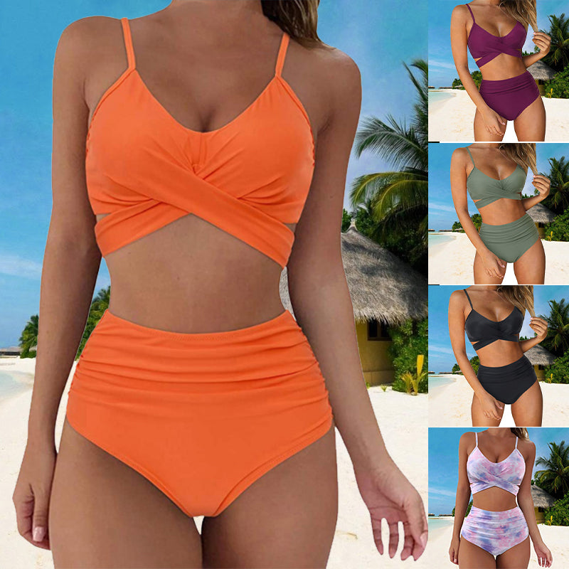 Bikini met kruislingse print